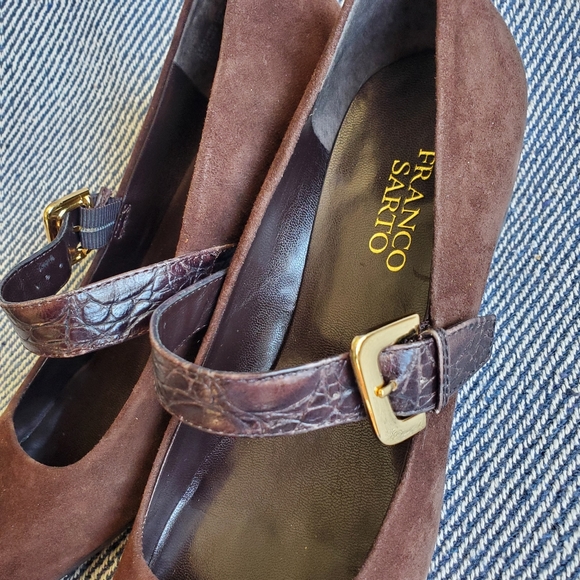 Franco Sarto - Rich Brown Suede Buckle Pumps - 8.5B - BNIB - Picture 5 of 10